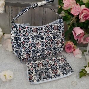 Vera Bradley Lisbon Medallion Messenger Bag & Personal Travel Organizer Set